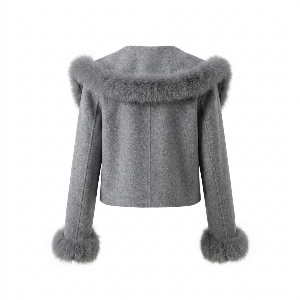 Allsaints Leather - Lyram | Fur-Trimmed Cropped Jacket Women