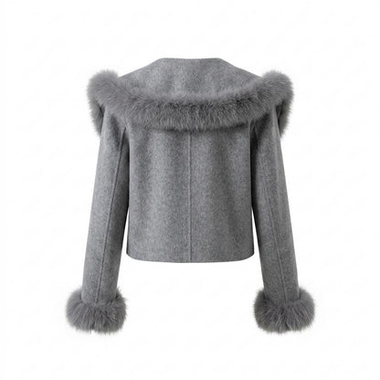 Allsaints Leather - Lyram | Fur-Trimmed Cropped Jacket Women