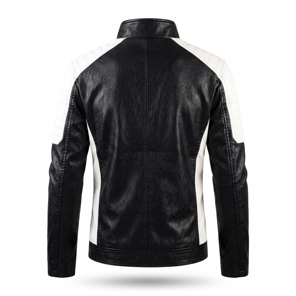 Allsaints Leather - Zevar | Two-Tone Fleece-Lined Leather Jacket Men