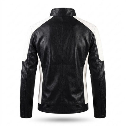 Allsaints Leather - Zevar | Two-Tone Fleece-Lined Leather Jacket Men
