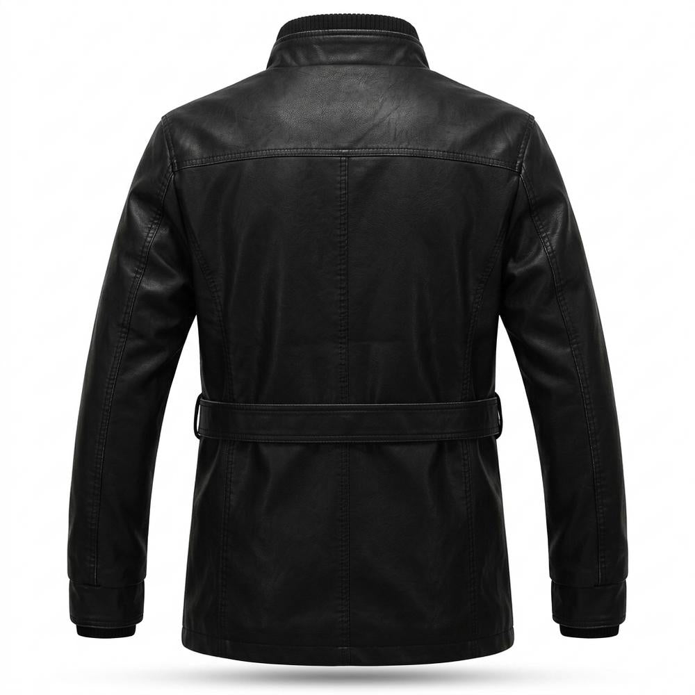 Allsaints Leather - Nenav | Zip-Up Stand-Collar Leather Jacket Men