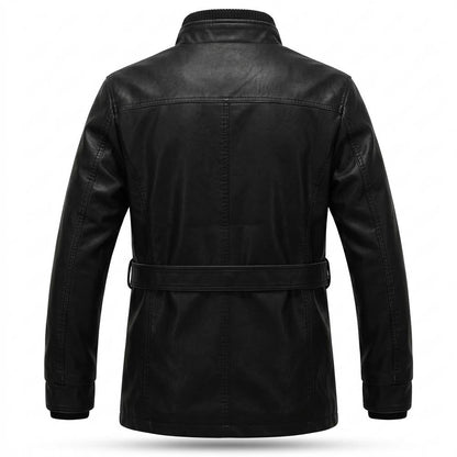 Allsaints Leather - Nenav | Zip-Up Stand-Collar Leather Jacket Men
