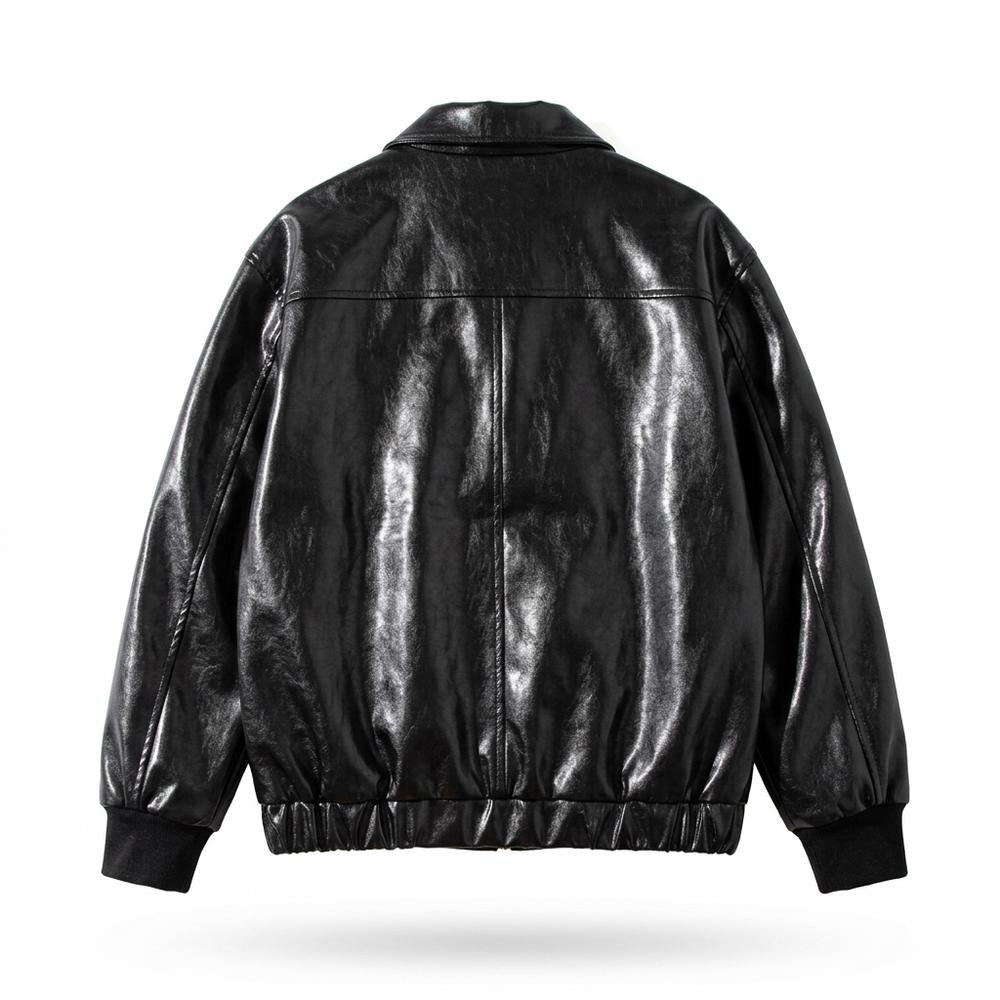 Allsaints Leather - Vemon | Glossy Multi-Pocket Jacket Unisex