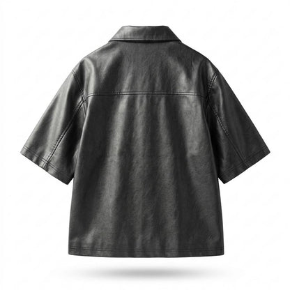 Allsaints Leather - Maram | Short-Sleeved Zip-Up Jacket Men