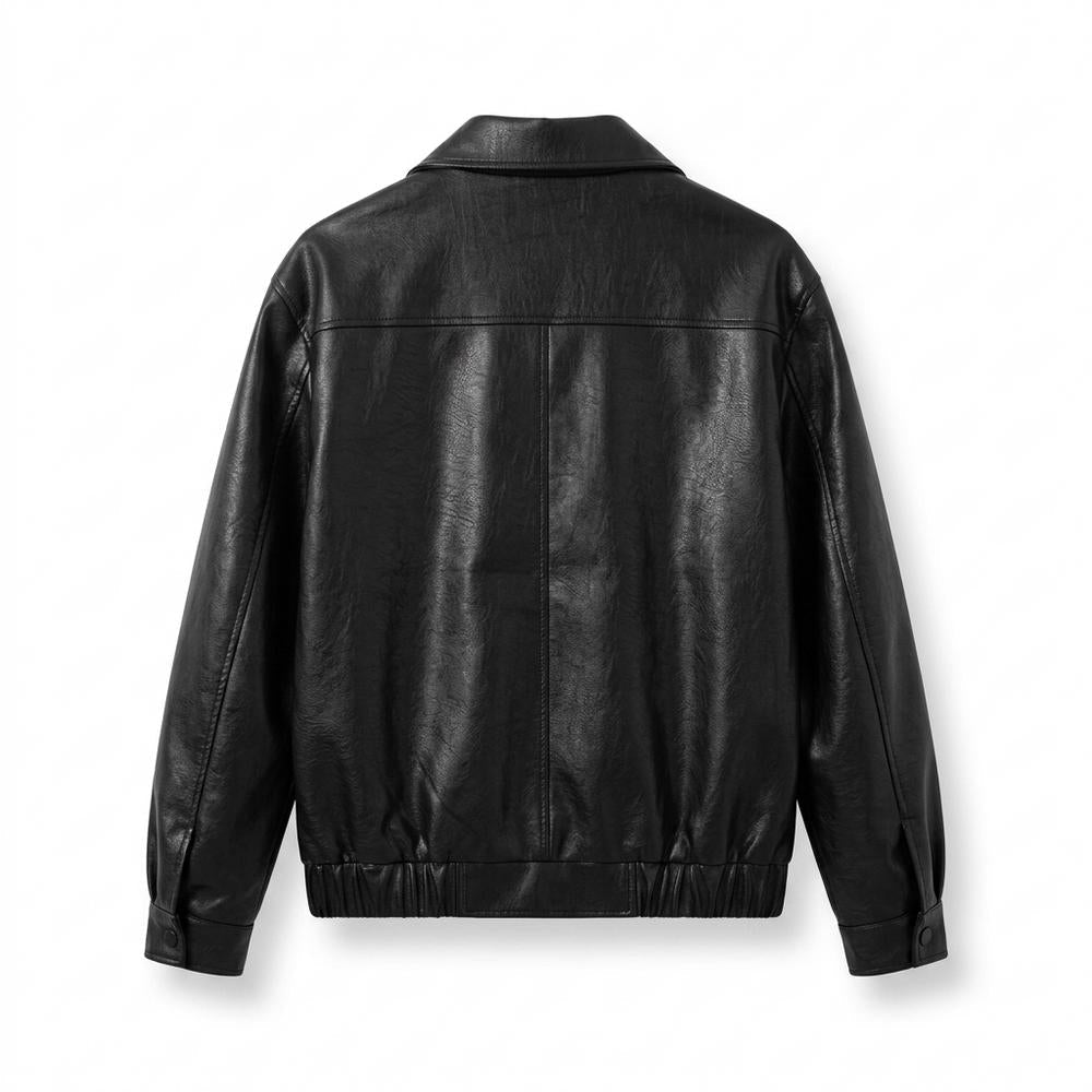 Allsaints Leather - Nosel | Zip-Up Collared Leather Jacket Unisex