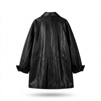 Allsaints Leather - Zaren | Button-Front Oversized Coat Unisex