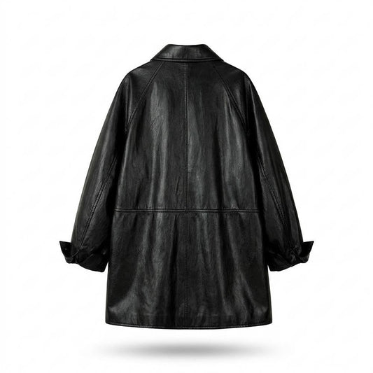Allsaints Leather - Zaren | Button-Front Oversized Coat Unisex