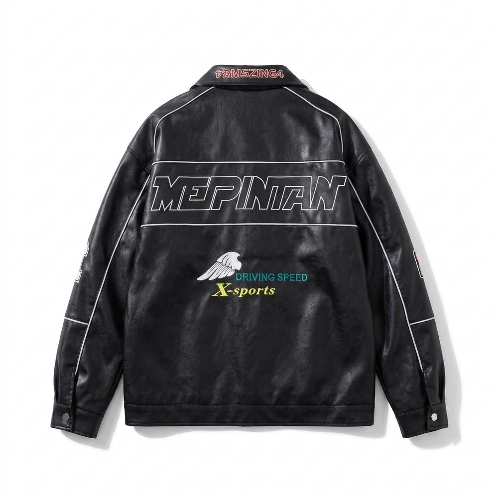 Allsaints Leather - Levin | Embroidered Buttoned Leather Jacket Unisex
