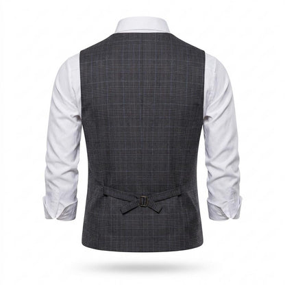 Allsaints Leather - Leral | Double-Breasted Plaid Vest Men