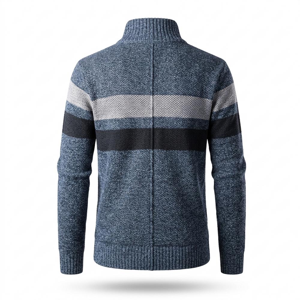 Allsaints Leather - Lunem | Zip-Up Striped Knit Cardigan Men