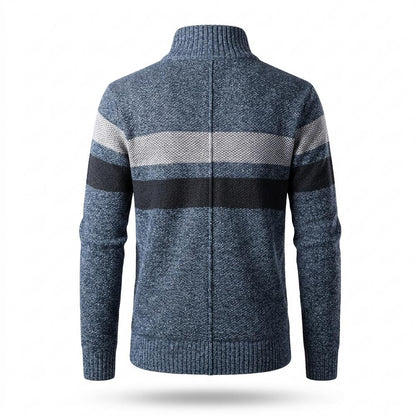Allsaints Leather - Lunem | Zip-Up Striped Knit Cardigan Men