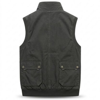 Allsaints Leather - Sosir | Multi-Pocket Stand-Collar Vest Men