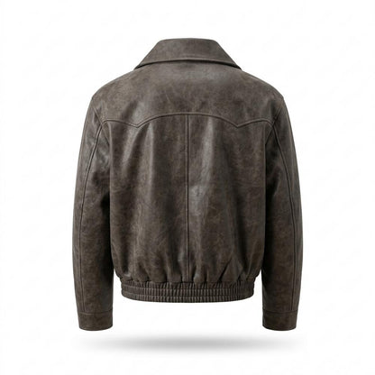 Allsaints Leather - Ramir | Collared Zip-Up Leather Jacket Men