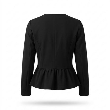 Allsaints Leather - Zarel | Collarless Peplum Hem Jacket Women