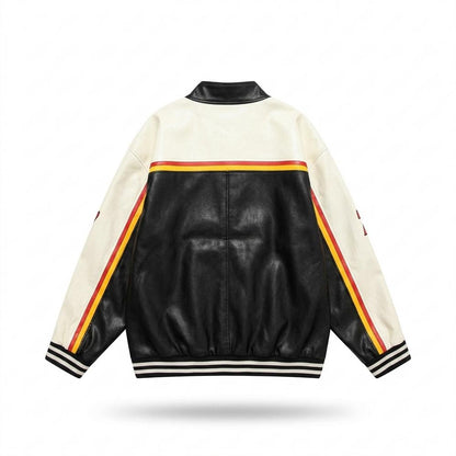 Allsaints Leather - Nenor | Color-Blocked Lined Leather Jacket Unisex