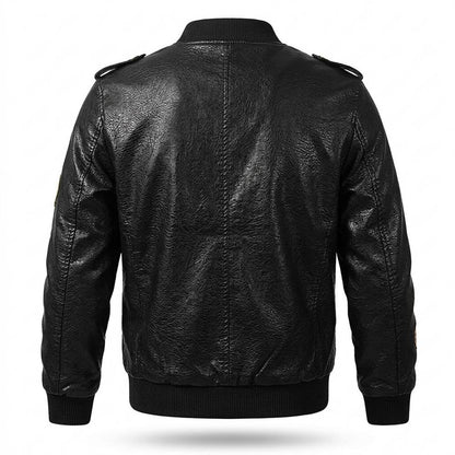 Allsaints Leather - Talan | Embroidered Zip-Up Leather Jacket Men