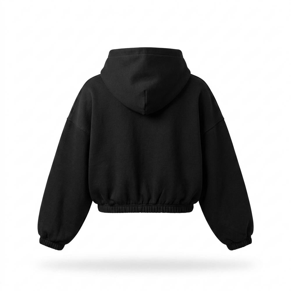 Allsaints Leather - Ravin | Cropped Zip-Up Hoodie Women