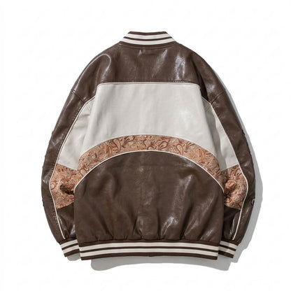 Allsaints Leather - Yufak | Embroidered Paneled Jacket Unisex