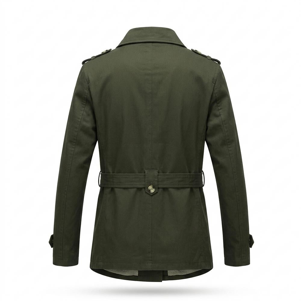 Allsaints Leather - Nosin | Single-Breasted Buckle-Collar Coat Men