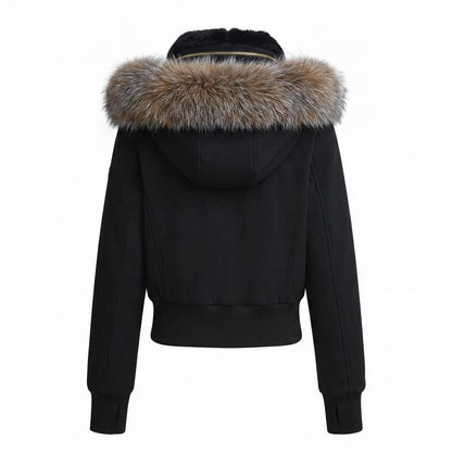 Allsaints Leather - Nosan | Fur-Trimmed Cropped Jacket Women
