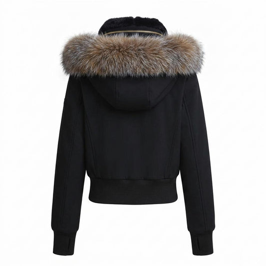 Allsaints Leather - Nosan | Fur-Trimmed Cropped Jacket Women