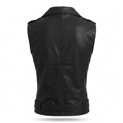 Allsaints Leather - Velin | Asymmetrical Sleeveless Vest Men