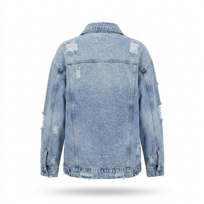 Allsaints Leather - Davar | Distressed Oversized Denim Jacket Women