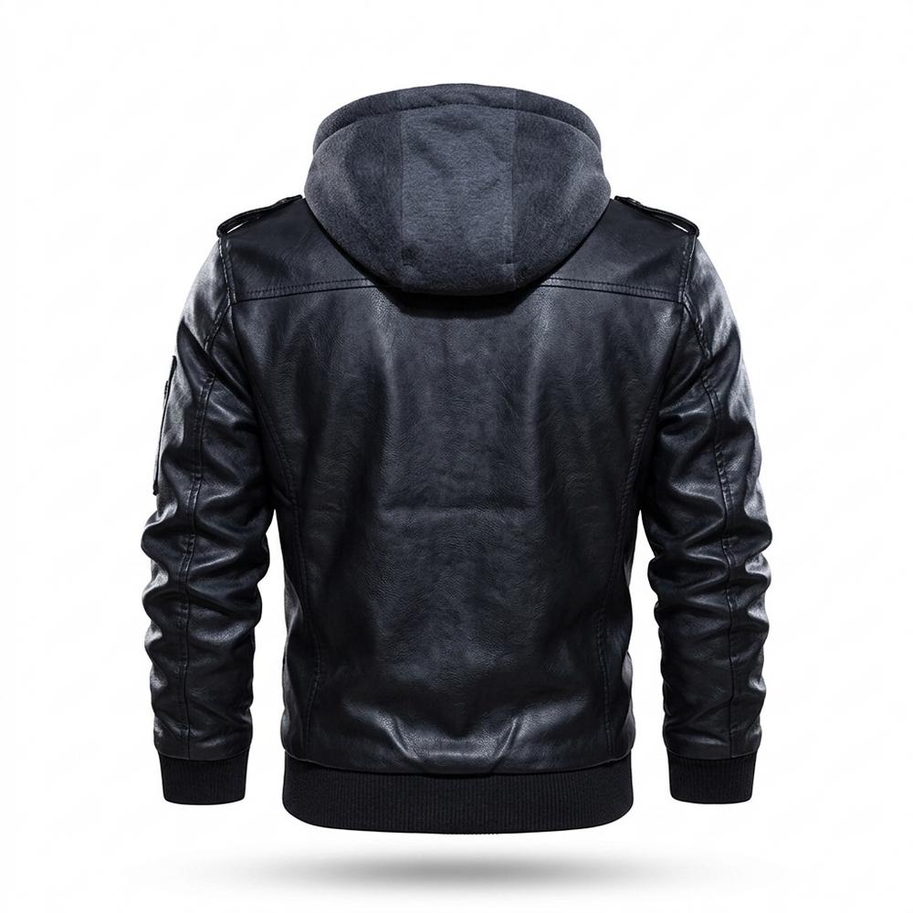 Allsaints Leather - Sanal | Hooded Layered Leather Jacket Men