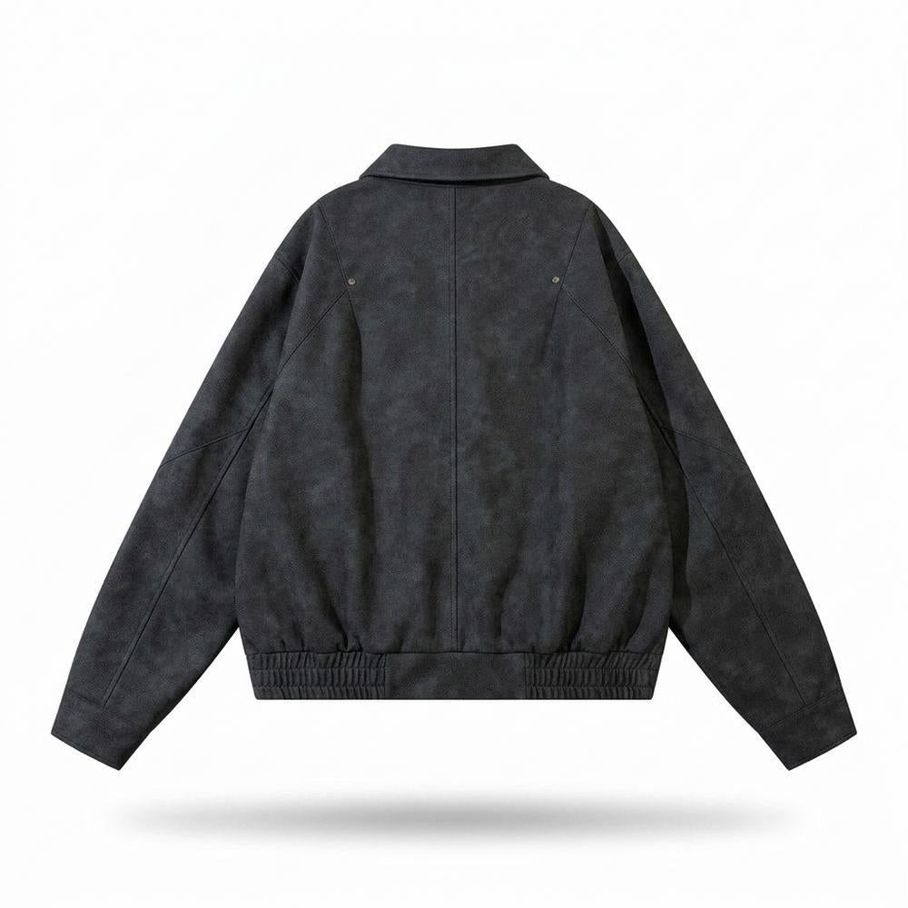 Allsaints Leather - Vupev | Suede-Effect Zip-Up Jacket Unisex