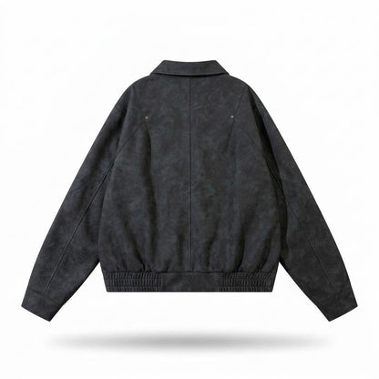 Allsaints Leather - Vupev | Suede-Effect Zip-Up Jacket Unisex