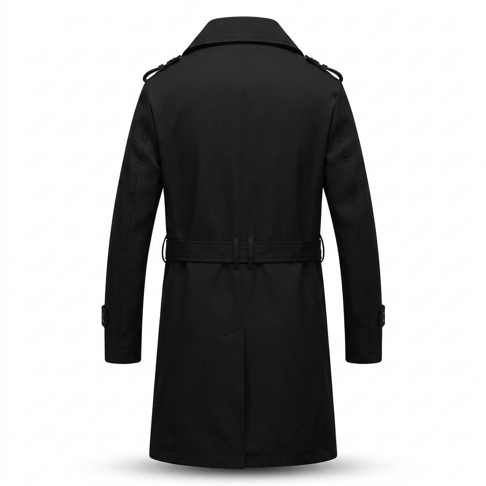 Allsaints Leather - Kaver | Double-Breasted Belted Coat Men