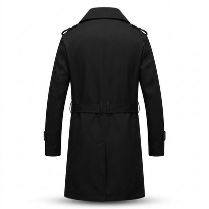 Allsaints Leather - Kaver | Double-Breasted Belted Coat Men