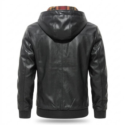 Allsaints Leather - Remev | Hooded Zip-Up Leather Jacket Men