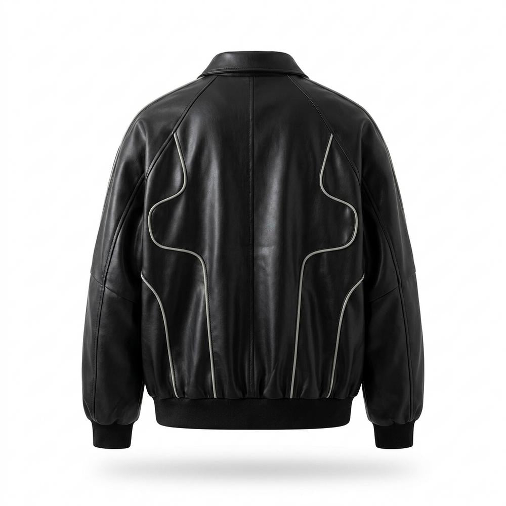 Allsaints Leather - Nolan | Piped Oversized Leather Jacket Men