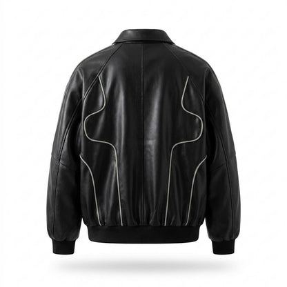Allsaints Leather - Nolan | Piped Oversized Leather Jacket Men