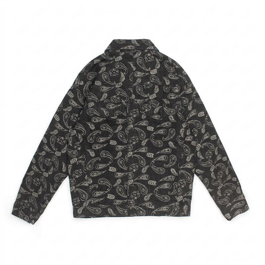 Allsaints Leather - Colev | Paisley-Patterned Button-Up Jacket Unisex