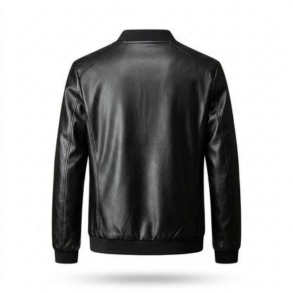 Allsaints Leather - Vipel | Zip-Up Ribbed-Collar Leather Jacket Men