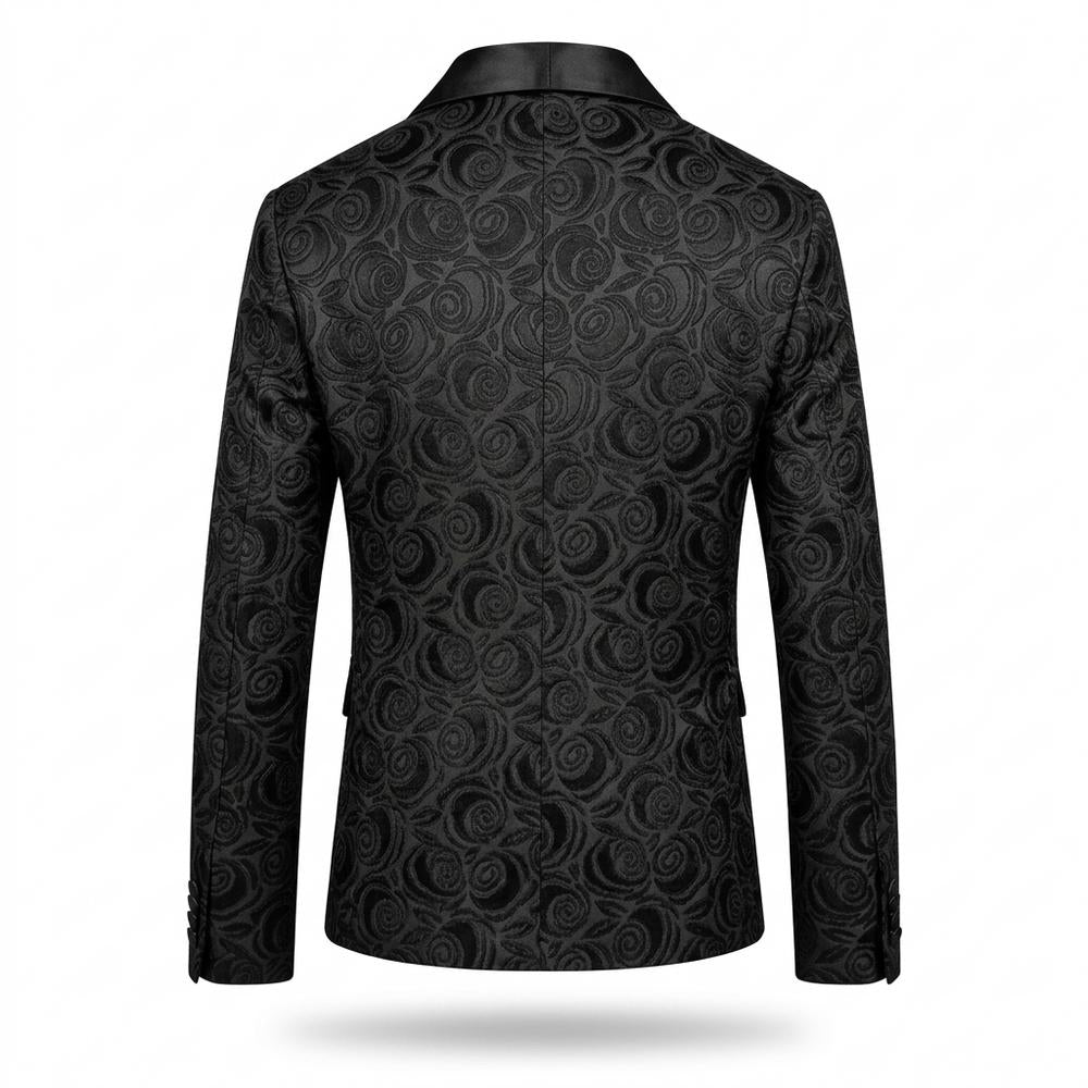 Allsaints Leather - Ramel | Floral Jacquard Shawl Lapel Blazer Men