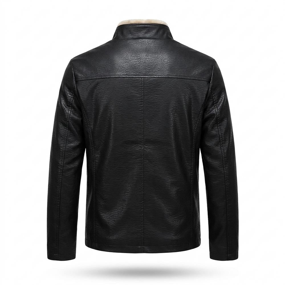 Allsaints Leather - Nosen | Fleece-Lined Zip-Up Leather Jacket Men