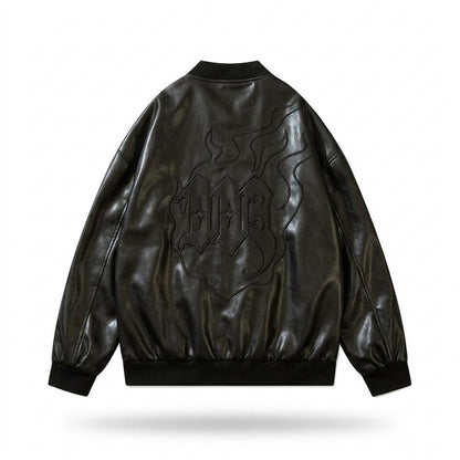 Allsaints Leather - Ligit | Embroidered Faux Leather Jacket Unisex