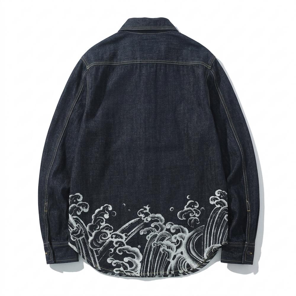 Allsaints Leather - Keven | Embroidered Denim Shirt Men