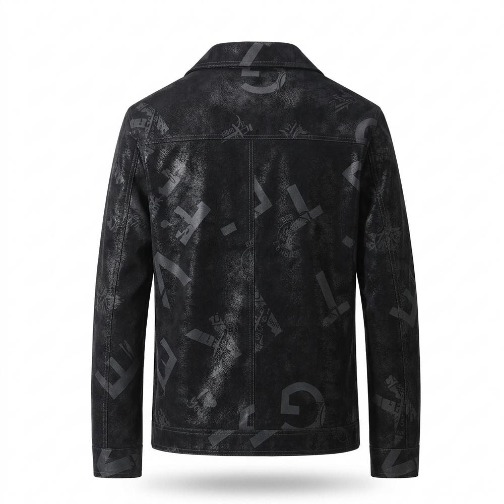 Allsaints Leather - Zesil | Printed Textured Leather Jacket Men