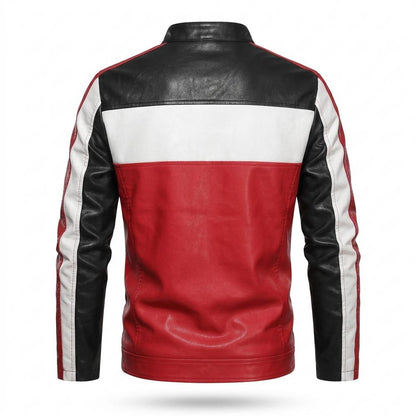 Allsaints Leather - Vusil | Color-Block Zip-Up Leather Jacket Men