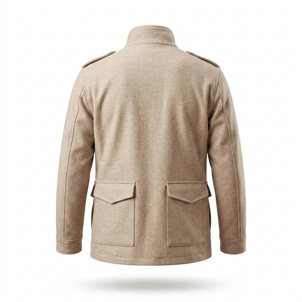 Allsaints Leather - Salar | Wool Stand Collar Jacket Men