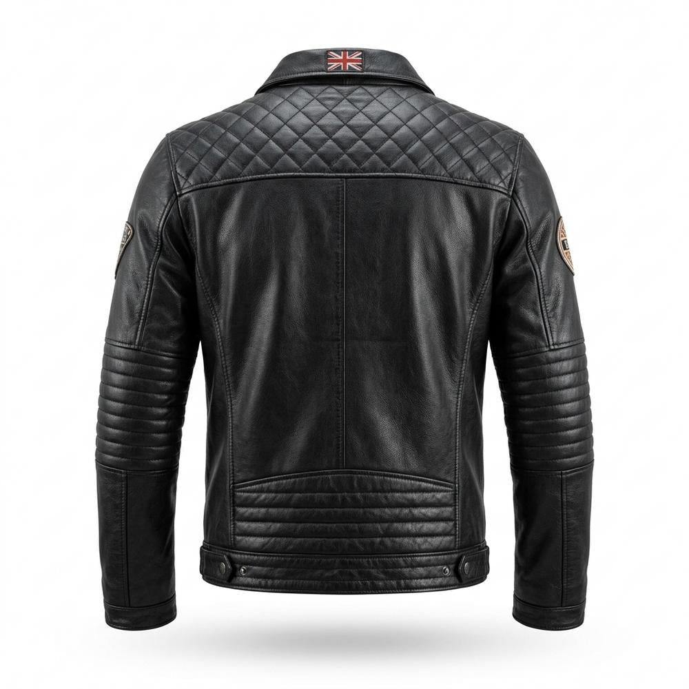 Allsaints Leather - Saken | Quilted Zippered Leather Jacket Men