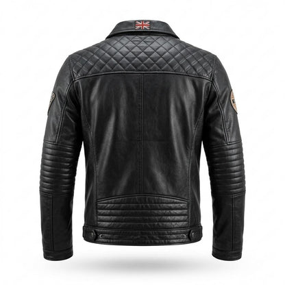 Allsaints Leather - Saken | Quilted Zippered Leather Jacket Men