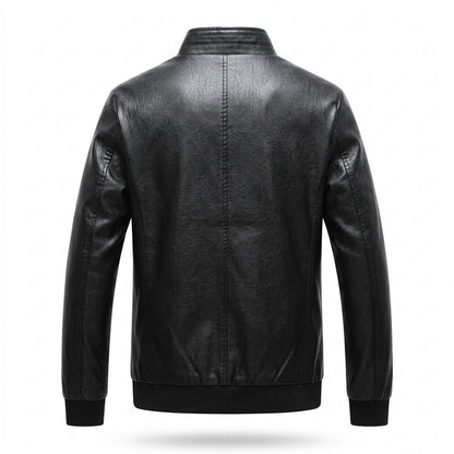Allsaints Leather - Viron | Zippered Stand-Collar Leather Jacket Men