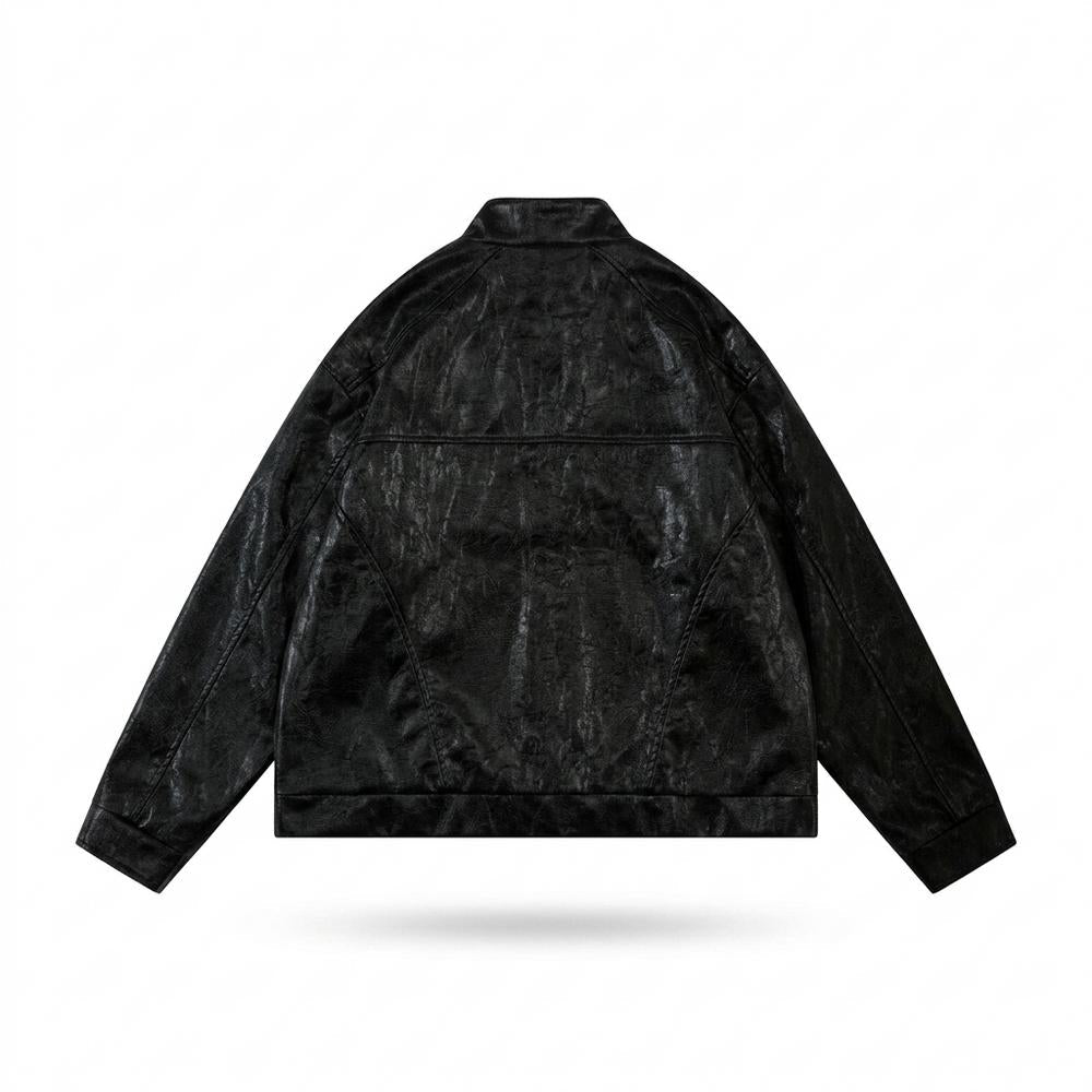 Allsaints Leather - Zilad | Textured Zip-Up Jacket Unisex