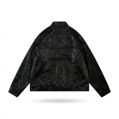 Allsaints Leather - Zilad | Textured Zip-Up Jacket Unisex