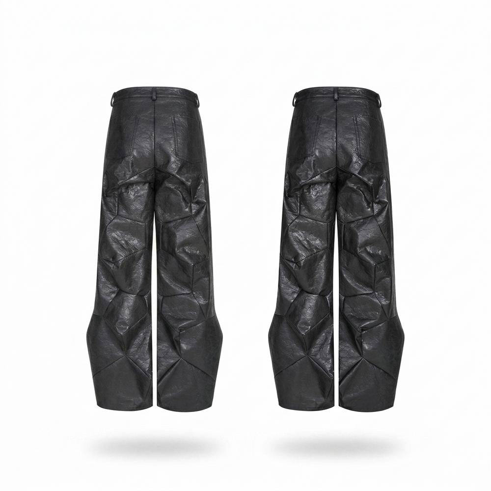 Allsaints Leather - Yegik | Structured Wide-Leg Pants Unisex